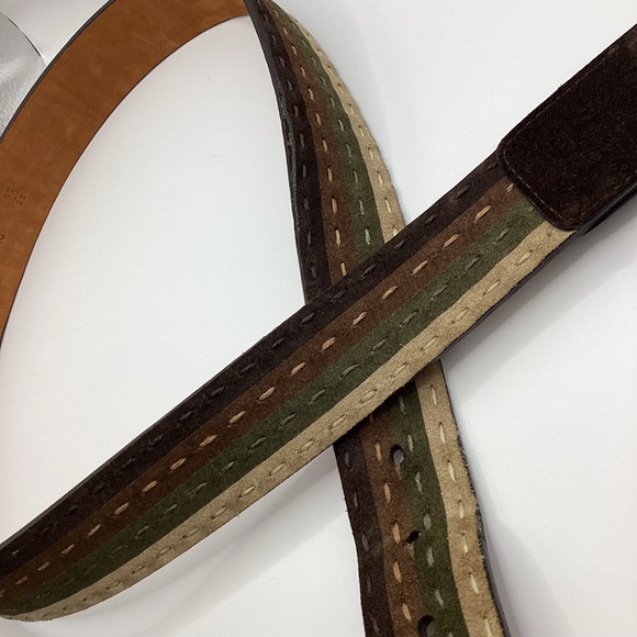 Rare Vintage Cole Haan Leather & Suede 4 Color Belt - Picture 3 of 15